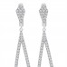 1.30 ct Round Cut Diamond Chandelier Earrings in 14 karat White Gold 1.30 ct Round Cut Diamond Chandelier Earrings in 14 karat White Gold